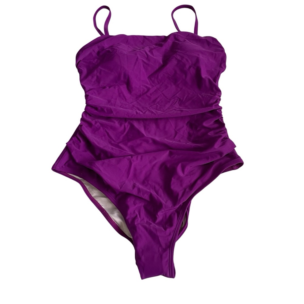 Cupshe One Piece Swimsuit Purple Ruched Size M NWT